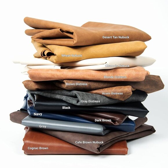 Distressed Brown Vegan Faux Leather - 36x54 Inch, 0.9mm, Heavy Duty, Upholstery, - Picture 6 of 9